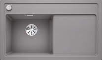 BLANCO ZENAR 45 S, SILGRANIT, alu metallic, with drain remote control, w/o accessories, Bowl left, 450 mm min. cabinet size