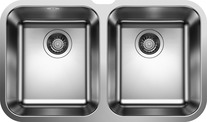 BLANCO SUPRA 340/340-U, Stainless steel brushed finish, w/o drain remote control, w/o bowl layout, 800 mm min. cabinet size