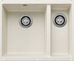 BLANCO ROTAN 340/160-U, SILGRANIT, soft white, w/o drain remote control, Bowl left, 600 mm min. cabinet size
