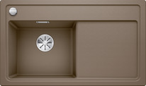 BLANCO ZENAR 45 S, SILGRANIT, nutmeg, with drain remote control, w/o accessories, Bowl left, 450 mm min. cabinet size