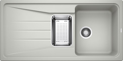 BLANCO SONA 6 S, SILGRANIT, pearl grey, w/o drain remote control, with colander, reversible, 600 mm min. cabinet size