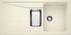 BLANCO SONA 6 S, SILGRANIT, jasmine, w/o drain remote control, with colander, reversible, 600 mm min. cabinet size