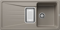 BLANCO SONA 6 S, SILGRANIT, tartufo, w/o drain remote control, with colander, reversible, 600 mm min. cabinet size