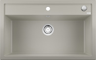 BLANCO DALAGO 8, SILGRANIT, pearl grey, with drain remote control, w/o bowl layout, 800 mm min. cabinet size