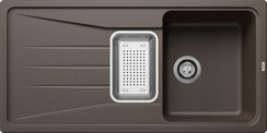 BLANCO SONA 6 S, SILGRANIT, coffee, w/o drain remote control, with colander, reversible, 600 mm min. cabinet size
