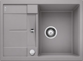 BLANCO METRA 45 S Compact, SILGRANIT, alu metallic, with drain remote control, reversible, 450 mm min. cabinet size