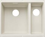 BLANCO SUBLINE 340/160-U, SILGRANIT, blanc soft, vidage manuel, Cuve principale à gauche, 600 mm Taille sous meuble min.