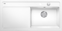 BLANCO ZENAR XL 6 S, Ceramic PuraPlus, crystal white glossy, with drain remote control, Bowl right, 600 mm min. cabinet size