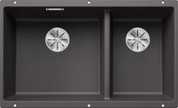 BLANCO SUBLINE 430/270-U, SILGRANIT, rock grey, w/o drain remote control, Bowl left, 800 mm min. cabinet size