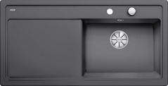 BLANCO ZENAR XL 6 S, Ceramic PuraPlus, basalt, with drain remote control, Bowl right, 600 mm min. cabinet size