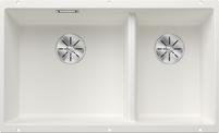 BLANCO SUBLINE 430/270-U, SILGRANIT, white, w/o drain remote control, Bowl left, 800 mm min. cabinet size