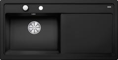 BLANCO ZENAR XL 6 S, Ceramic PuraPlus, black, with drain remote control, Bowl left, 600 mm min. cabinet size