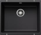 BLANCO ROTAN 500-U, SILGRANIT, schwarz, ohne Ablauffernbedienung, keine Beckenlage, 600 mm Untermaß