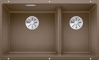 BLANCO SUBLINE 430/270-U, SILGRANIT, nutmeg, w/o drain remote control, Bowl left, 800 mm min. cabinet size