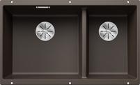 BLANCO SUBLINE 430/270-U, SILGRANIT, coffee, w/o drain remote control, Bowl left, 800 mm min. cabinet size
