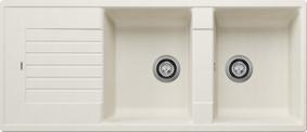 BLANCO ZIA 8S, SILGRANIT, blanc soft, vidage manuel, avec siphon, réversible, 800 mm Taille sous meuble min.