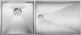 BLANCO ZEROX 400/550-T-U, Stainless steel satin polish, w/o drain remote control, Bowl left, 600 mm min. cabinet size