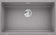 BLANCO SUBLINE 700-U, SILGRANIT, alu metallic, w/o drain remote control, w/o bowl layout, 800 mm min. cabinet size