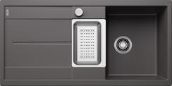 BLANCO METRA 6 S, SILGRANIT, rock grey, with drain remote control, with accessories, reversible, 600 mm min. cabinet size