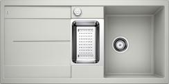 BLANCO METRA 6 S, SILGRANIT, pearl grey, with drain remote control, with accessories, reversible, 600 mm min. cabinet size