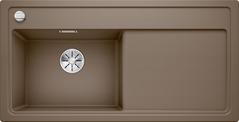 BLANCO ZENAR XL 6 S, SILGRANIT, nutmeg, with drain remote control, w/o accessories, Bowl left, 600 mm min. cabinet size