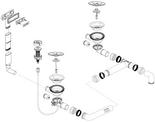 Garniture de vidage 2x3,5" avec vidage automatique trop-plein masqué C-overflow