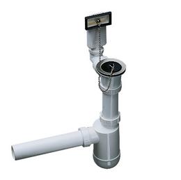 Ablaufgarnitur 1,5'' Stopfen ohne Ablauffernbedienung mit eckigem Überlauf mit Geruchsverschluss Siphon