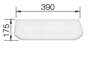 Chopping board, high quality plastic PRIMO-MINI white 390 x 175 mm, plastic