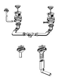 Ablaufgarnitur 2 x 3,5'' Sieb Überlauf oval 509017 bis 05/1996 (ersetzt durch 509017)