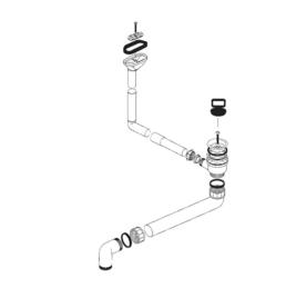 Ablaufgarnitur 1,5'' Stopfen ohne Ablauffernbedienung Überlauf oval/horizontal Manuell PLUS 45 S