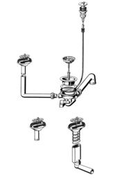Ablaufgarnitur 3,5'' Sieb mit Ablauffernbedienung Drehgriff chrom CLASSIC 5 S Überlauf oval (ersetzt durch 137992)