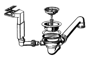 Ablaufgarnitur 3,5'' Sieb CLASSIC 45 S Überlauf rechteckig (ersetzt durch 225620)