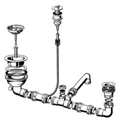 Fitting set pop-up control turning knob STYLE 18/10 stainless steel REHA