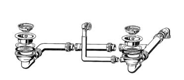 Ablaufgarnitur 2 x 3,5'' Sieb Überlauf rund