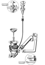 Fitting set 3.5" pop-up control  AXON 45 S overflow round (replaced by 222434)