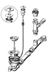 Fitting set 1 x 3.5" pop-up control round horizontal overflow (1x) (replaced by 224039)