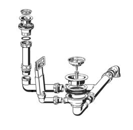 Fitting set 1 x 3.5" + 1 x 1.5" without pop-up control overflow angular (replaced by 222446)