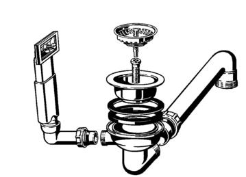 Ablaufgarnitur 1 x 3,5'' Sieb ohne Abflussfernbedienung Überlauf rechteckig (ersetzt durch 222453)