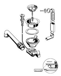 Fitting set 1 x 3.5" with pop-up control overflow round