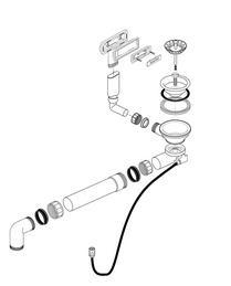 Fitting set 1 x 3.5" with bowden cable C-overflow