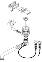 Fitting set 1 x 3.5" with pop-up control C-overflow