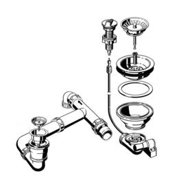 Fitting set 1 x 3.5" - 1 x 1.5" with pop-up control without overflow (replaced by 224048)