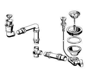 Fitting set 1 x 3.5" + 1 x 1.5" with pop-up control without overflow (replaced by 224807)