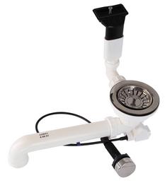 Fitting set 1 x 3.5" with pop-up control overflow angular/horizontal