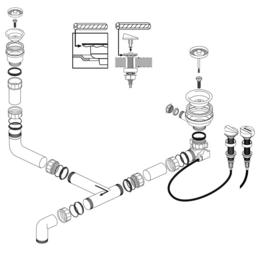 Gariture de vidage 1 x 3,5" - 1 x 1,5" avec vidage automatique sans trop-plein