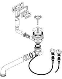 Fitting set 1 x 3.5" pop-up control C-overflow modify sieve