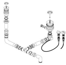 Fitting set 1 x 3.5''-1 x 1.5''pop-up control without overflow modify sieve