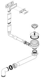 Fitting set 1 x 3.5" without pop-up control C-overflow