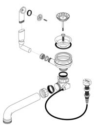 Ablaufgarnitur 1 x 3,5'' Sieb mit Ablauffernbedienung Überlauf rund (ersetzt durch 217163)