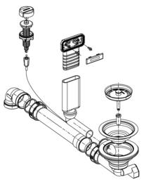 Ablaufgarnitur 1 x 3,5'' mit Ablauffernbedienung C-overflow modernes Sieb